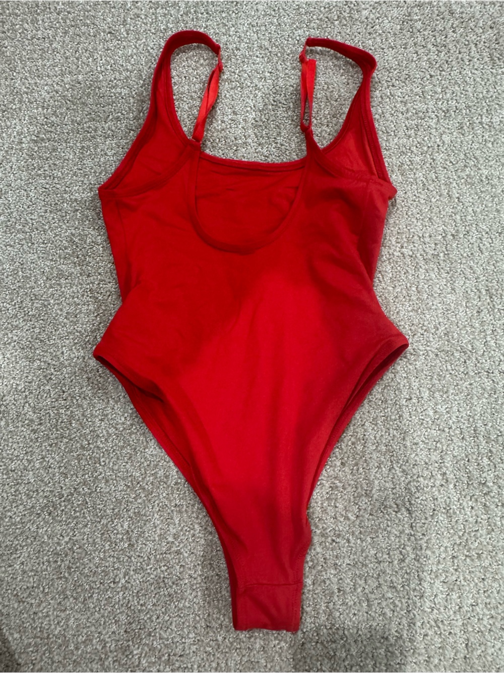 SKIMS Vibrant Red Scoop-Neck One-Piece - Picture 3 of 4